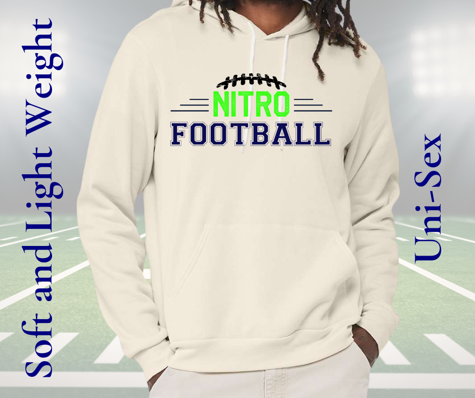 Nitro Football Hoodie soft lightweight unisex adult hoodie with football graphic design