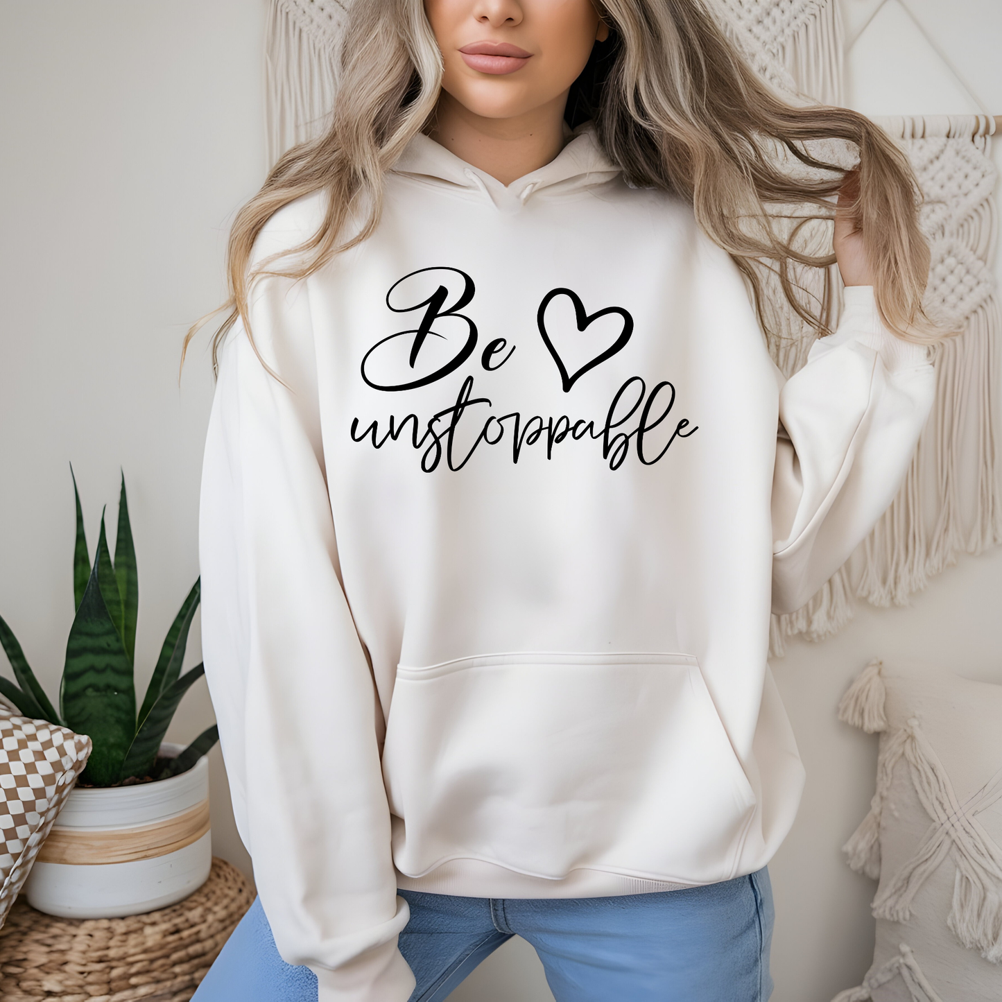 Be Unstoppable Heart Hoodie – Soft, Empowering Women’s Graphic Sweatshirt