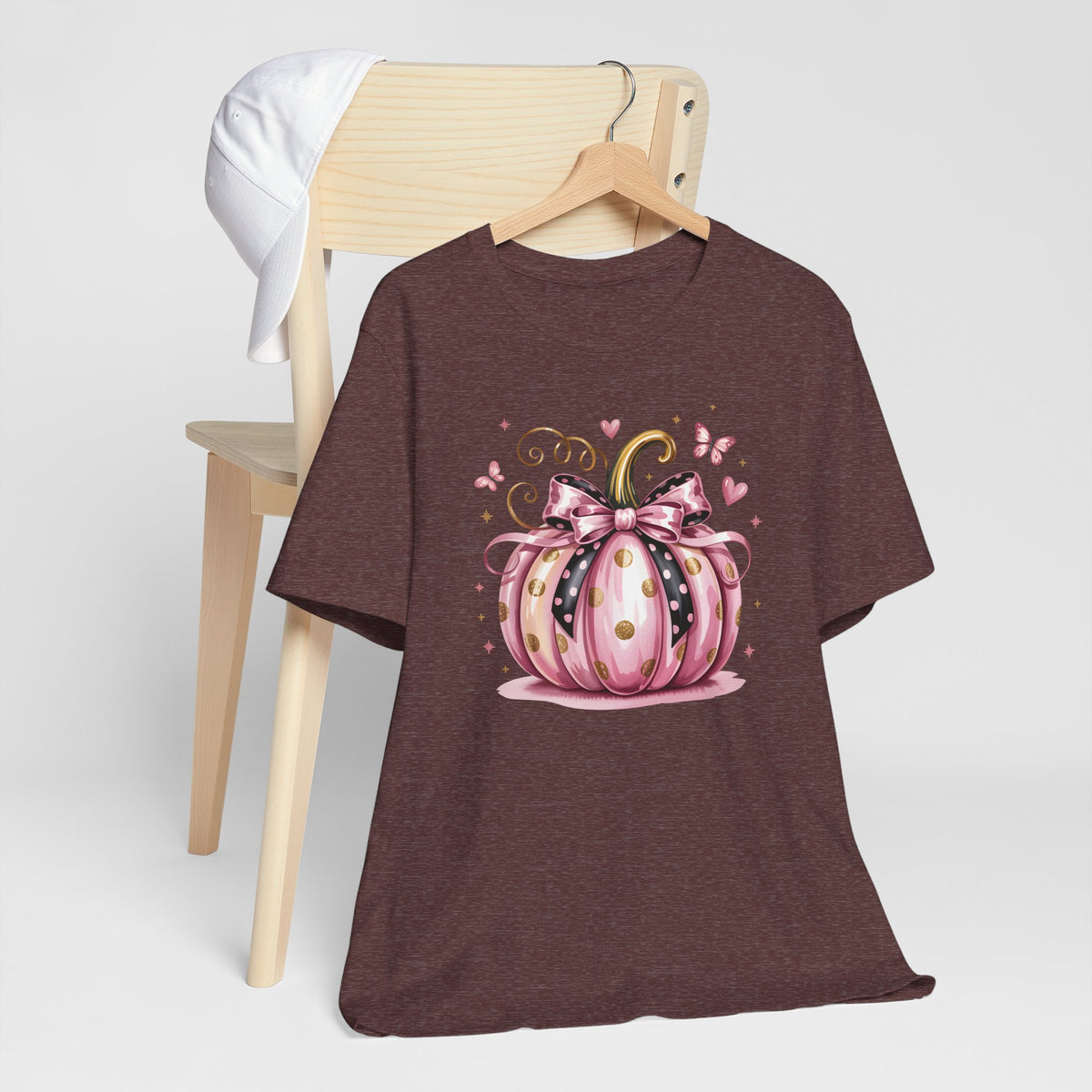 In October We Wear Pink Pumpkin Graphic Tee – Girly Fall Shirt