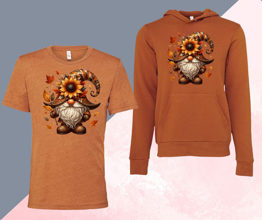 Fall Gnome with a Sunflower Tee or Hoodie