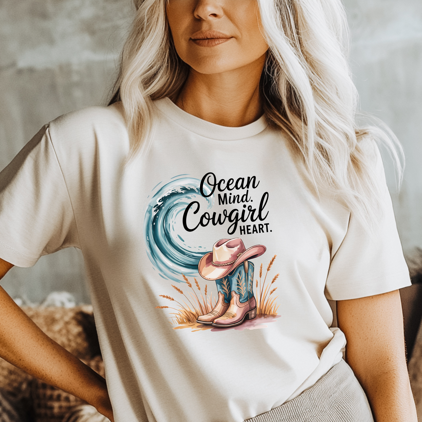 Ocean Mind Cowgirl Heart Tee