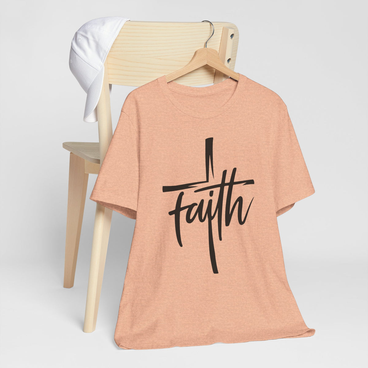 Faith Cross Shirt – Minimalist Christian Graphic Tee for Women