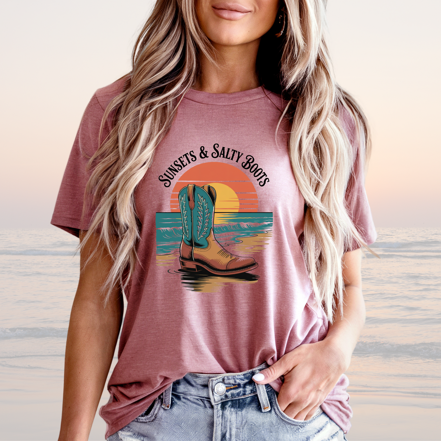 Sunsets & Salty Boots Tee