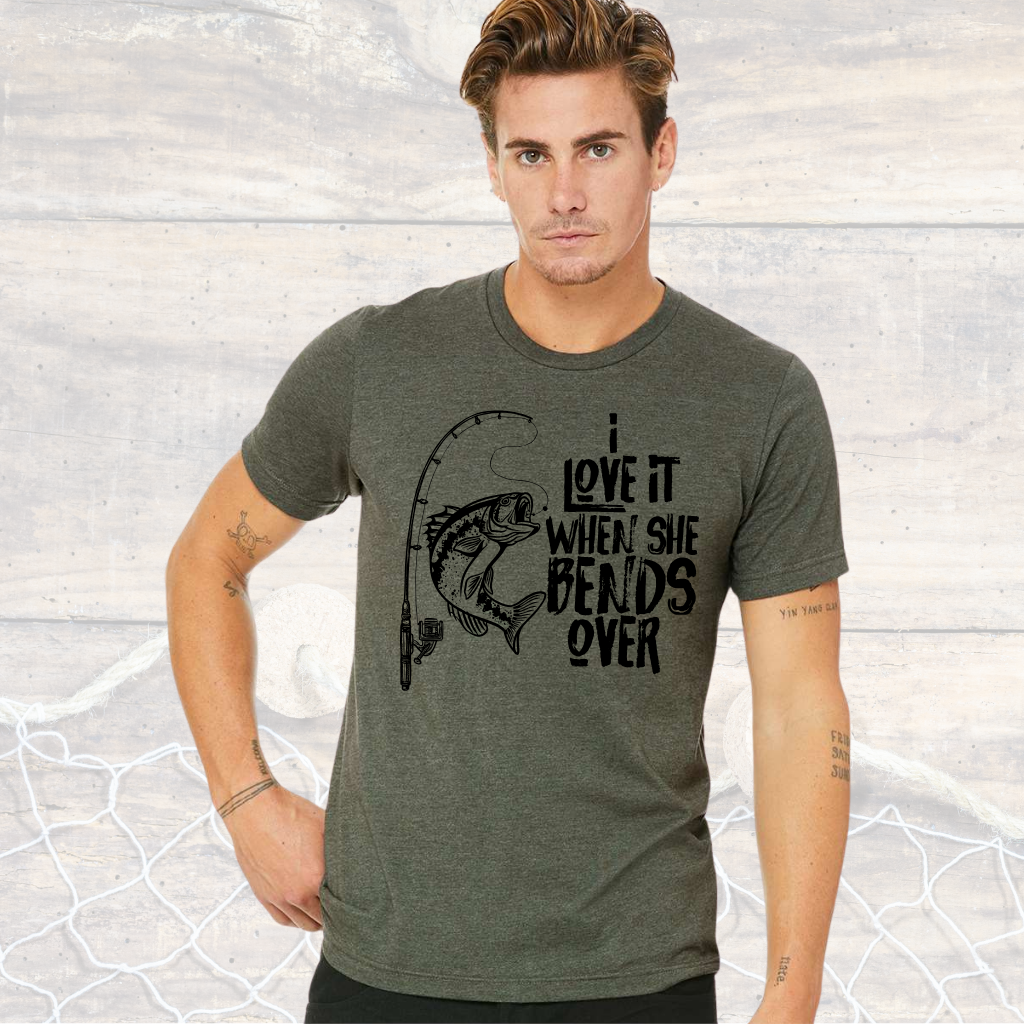 funny fishing tee shirt with humorous quote and fish graphic