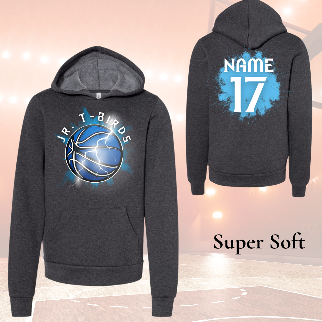 Jr Tbird Adult Hoodies Splash, team spirit design, soft material, customizable, basketball-themed.