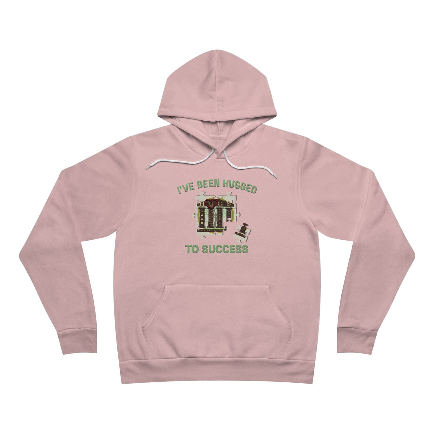 I've Been Hugged to Success Hoodie with puzzle-piece design symbolizing growth and connection