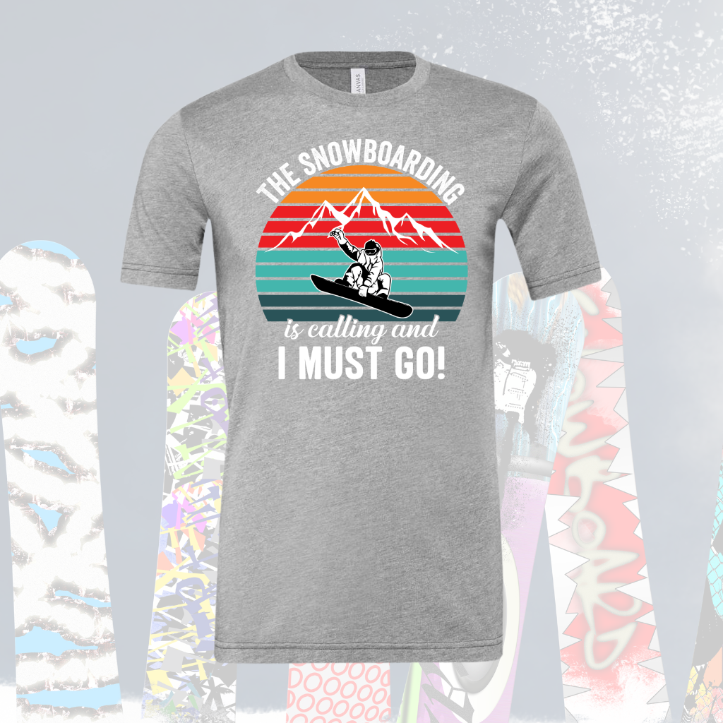 snowboarding tee in grey