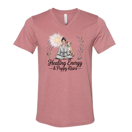 Healing Energy & Puppy Kisses Vneck Shirt