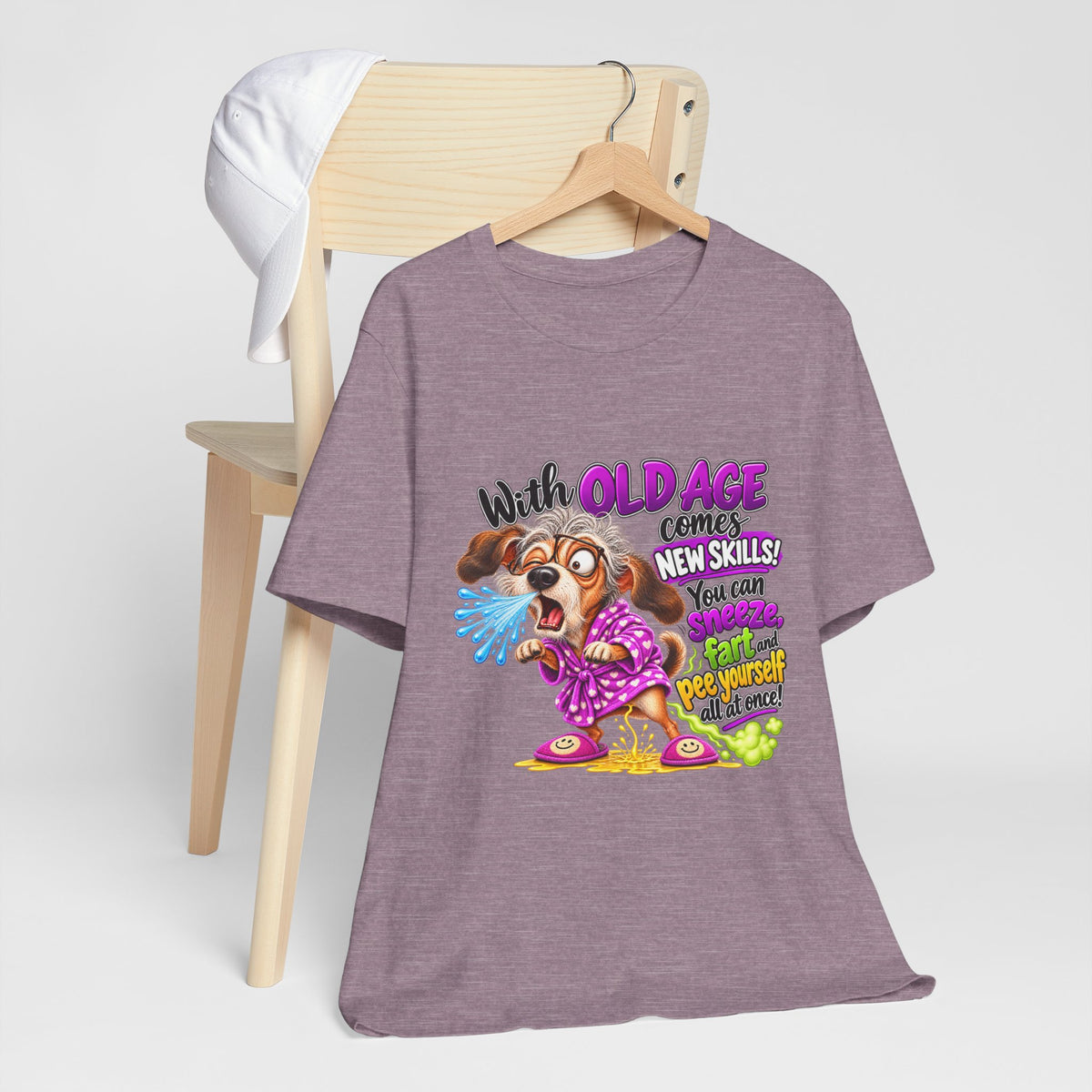 With Old Age Comes New Skills Funny Dog Graphic Tee