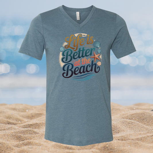 Life is Better At The Beach V-neck Tee