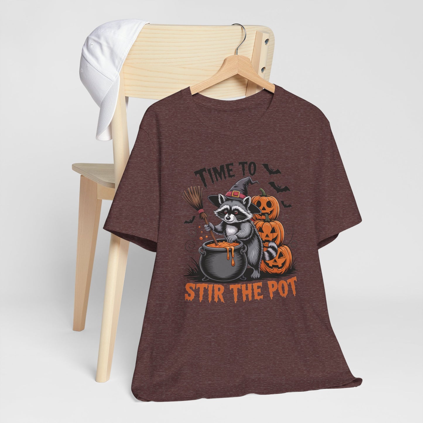 Time to Stir the Pot Raccoon Halloween Tee