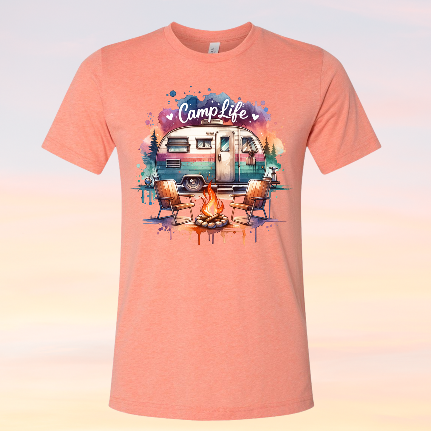 Camp Life Crew Neck Shirt In Sunset