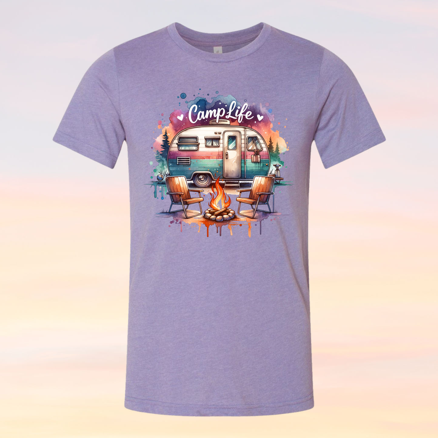 Camp Life Tee Shirt in Lavender