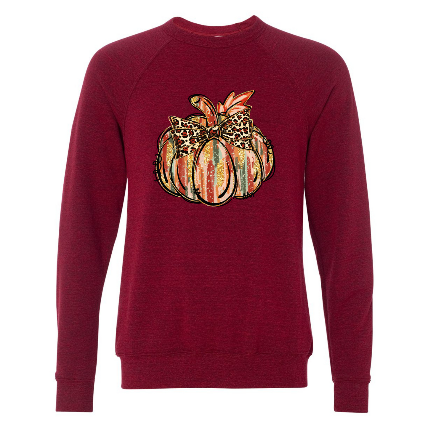 Cardinal Red sweatshirt with pumpkins and a bow
