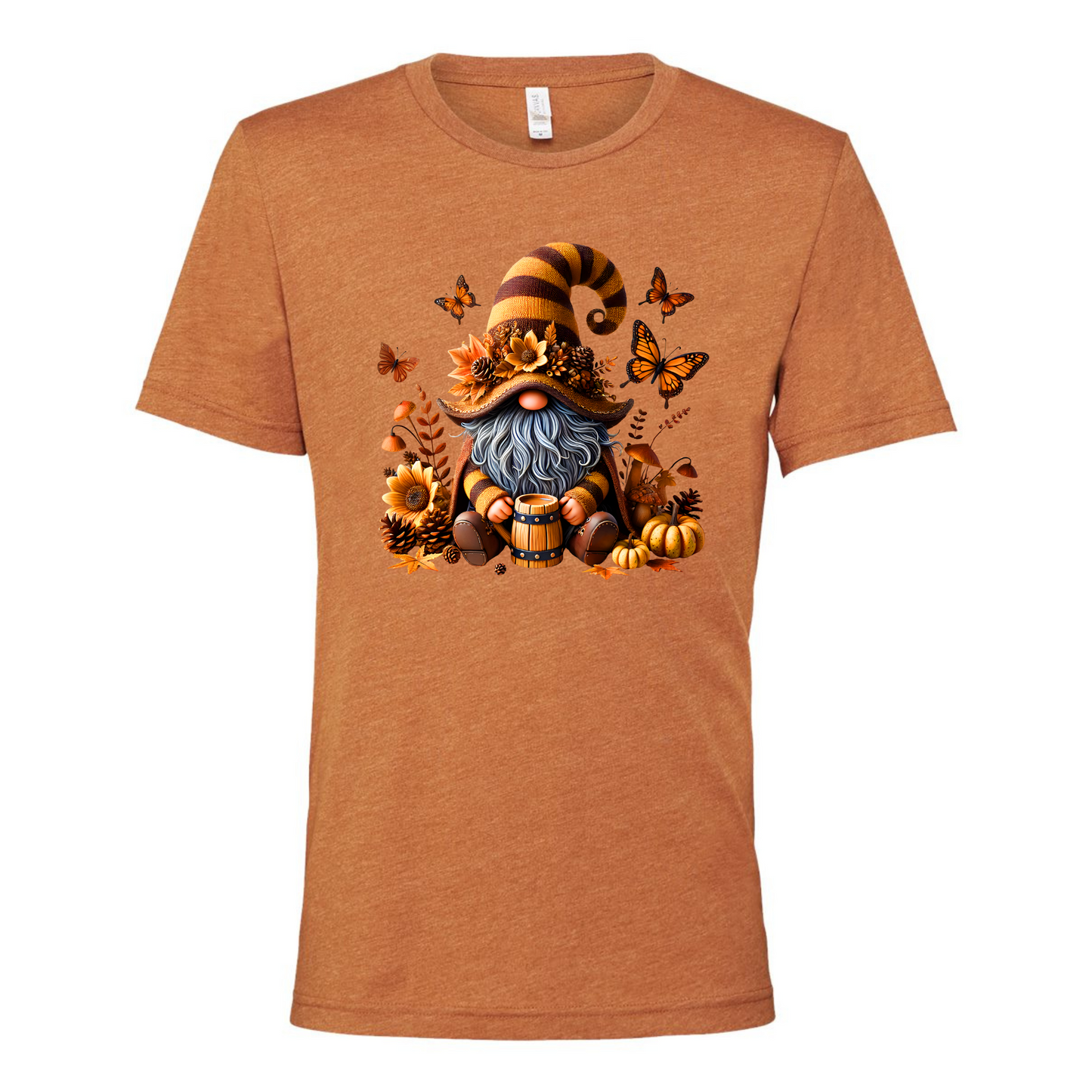 Gnome fall sunflowers and butterflies shirt