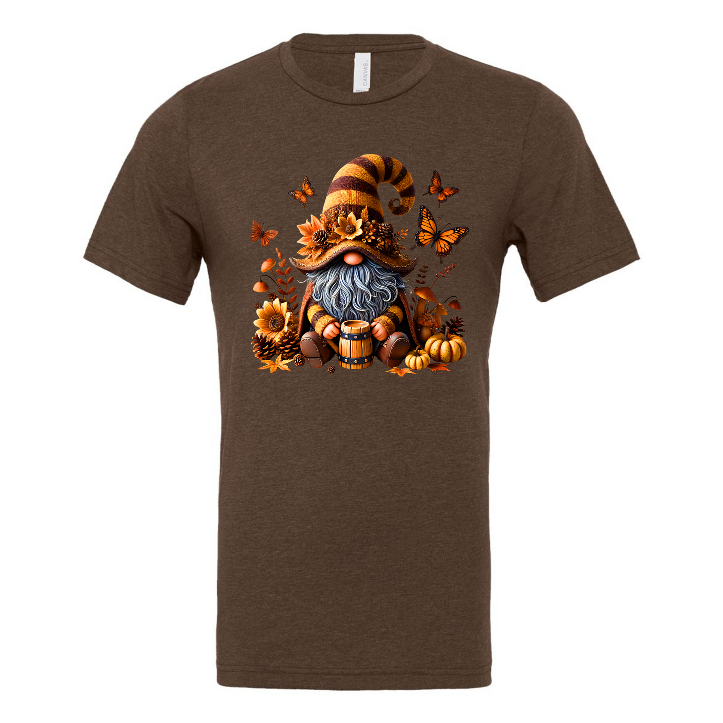 Gnome fall sunflowers and butterflies shirt