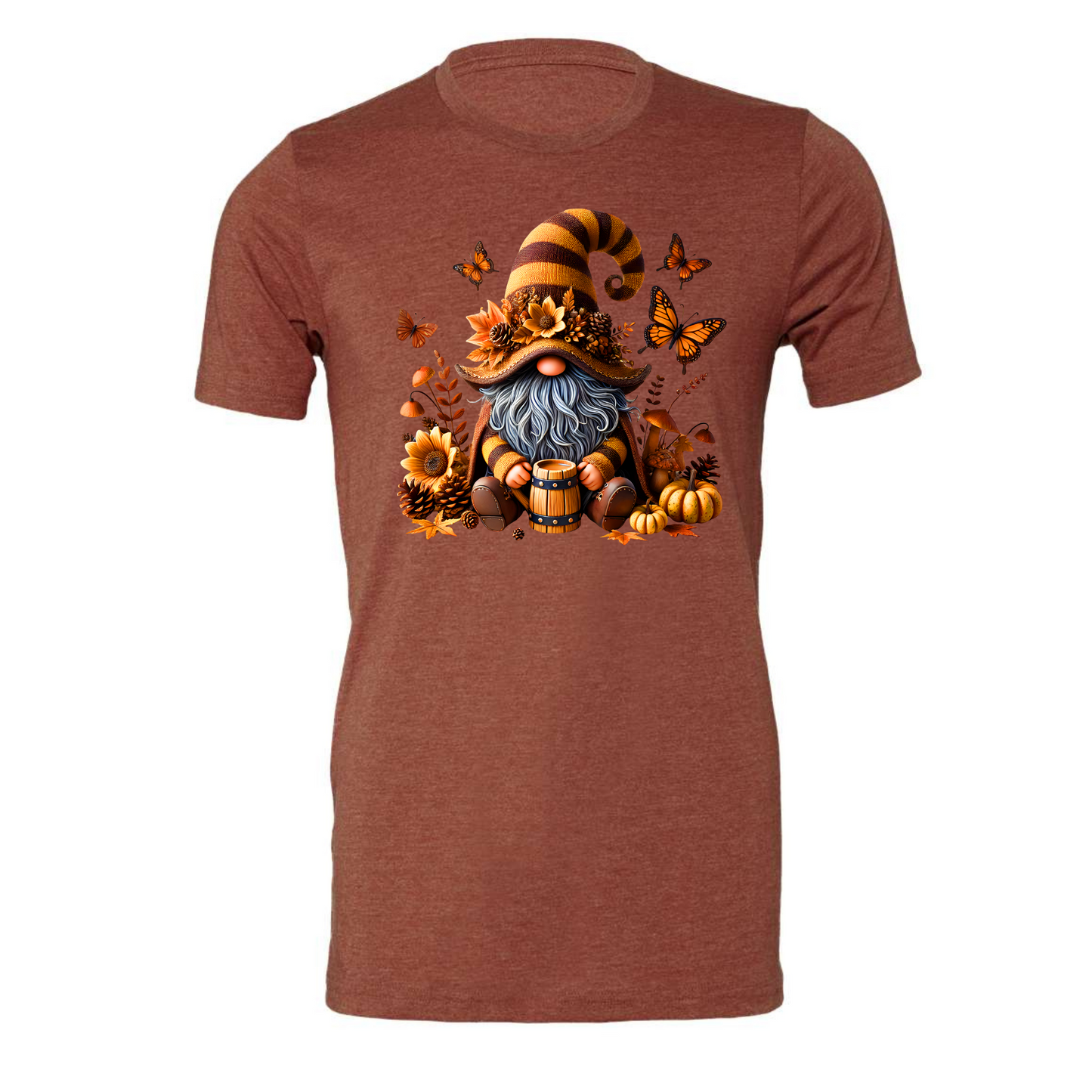 Gnome fall sunflowers and butterflies shirt