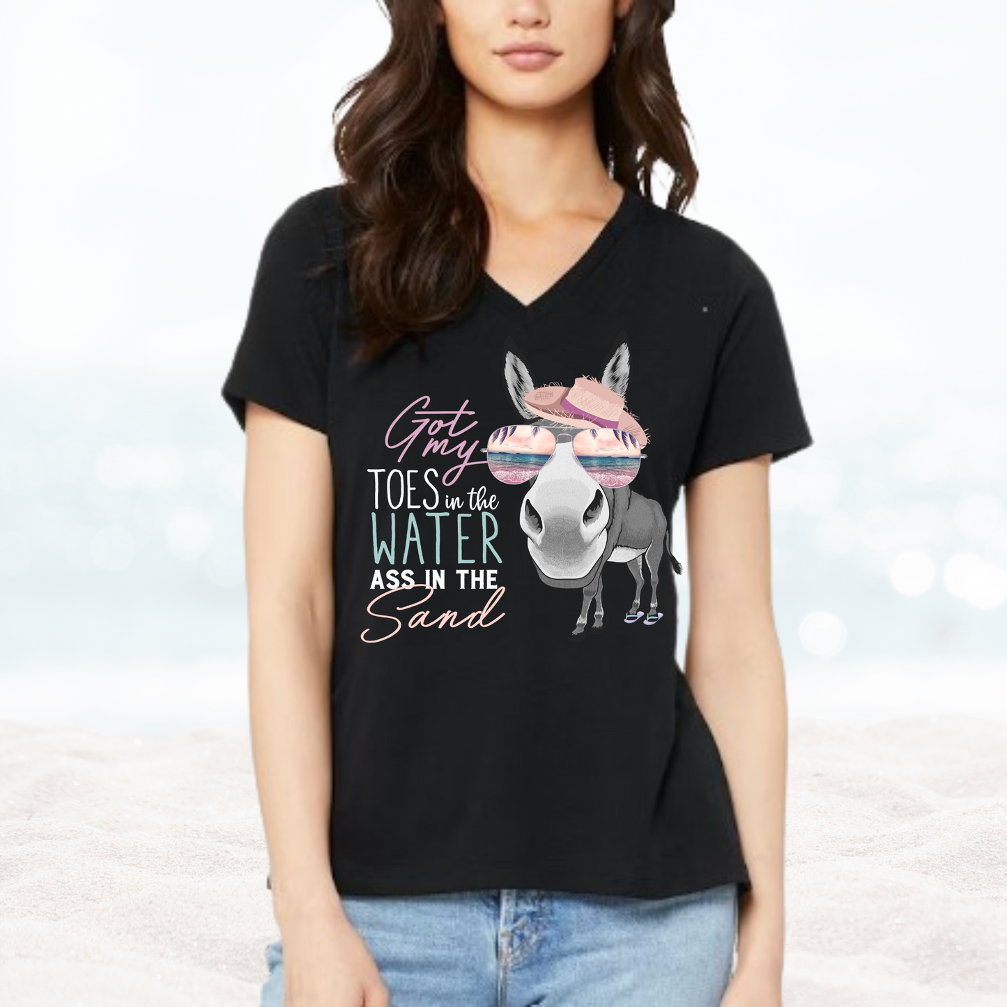 Got_My_Toes_in_The_Water_Ass_in_the_Sand_Black Vneck_Shirt