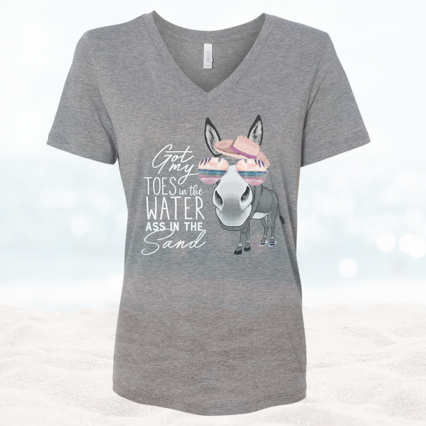 Got_My_Toes_in_The_Water_Ass_in_the_Sand_Grey Vneck_Shirt