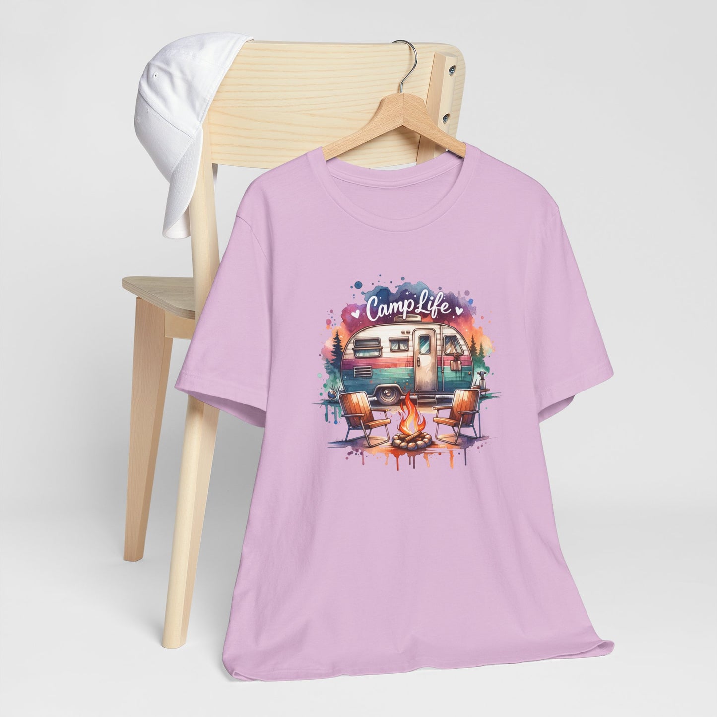 Camp Life Tee – Retro Camper & Campfire T-Shirt