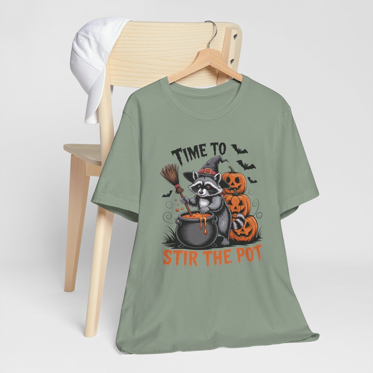 Time to Stir the Pot Raccoon Halloween Tee