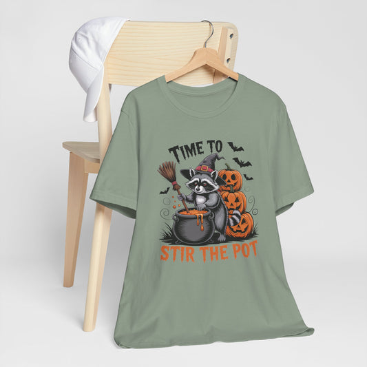 Time to Stir the Pot Raccoon Halloween Tee for Women