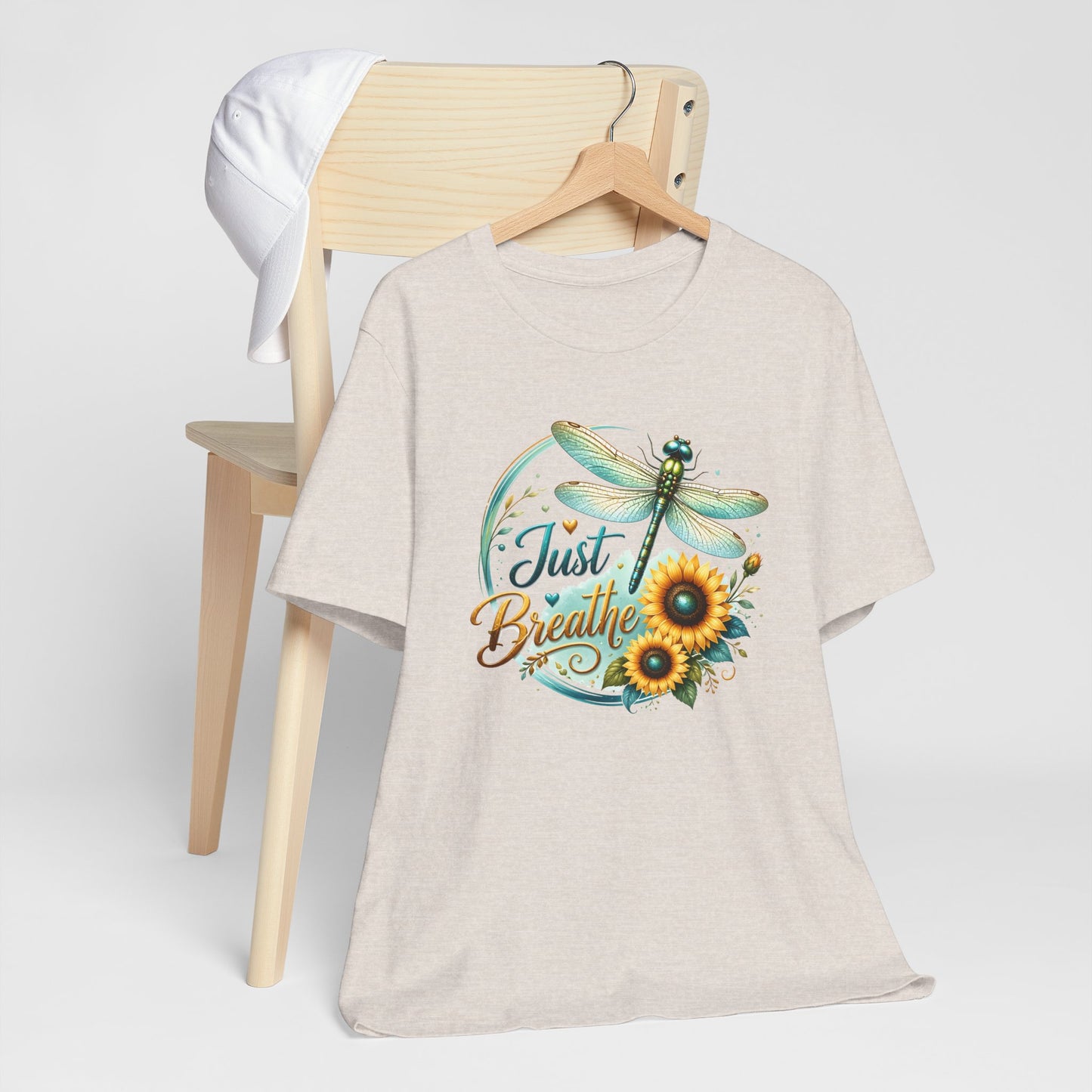 Just Breathe Sunflower Tee – Dragonfly Inspirational Shirt