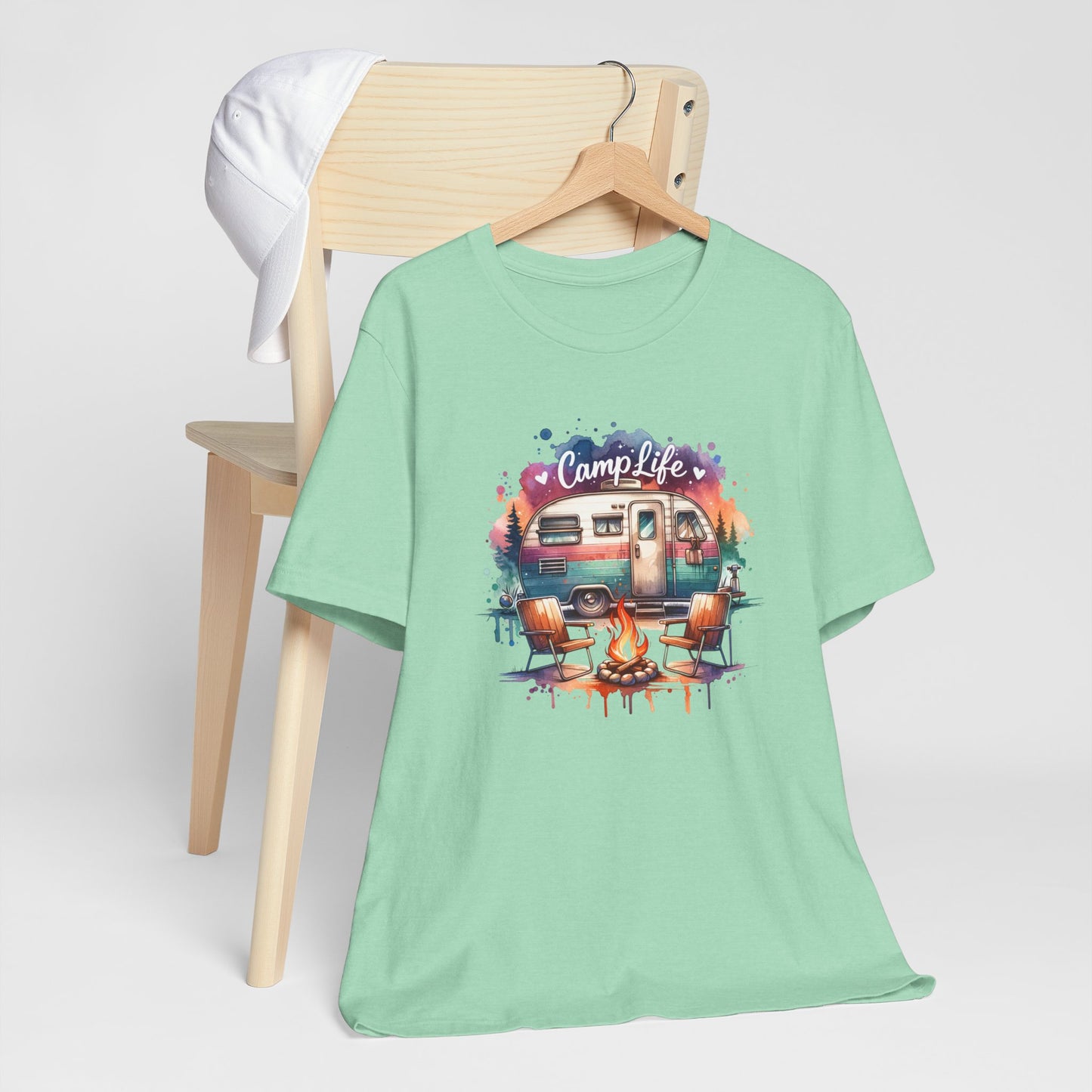 Camp Life Tee – Retro Camper & Campfire T-Shirt