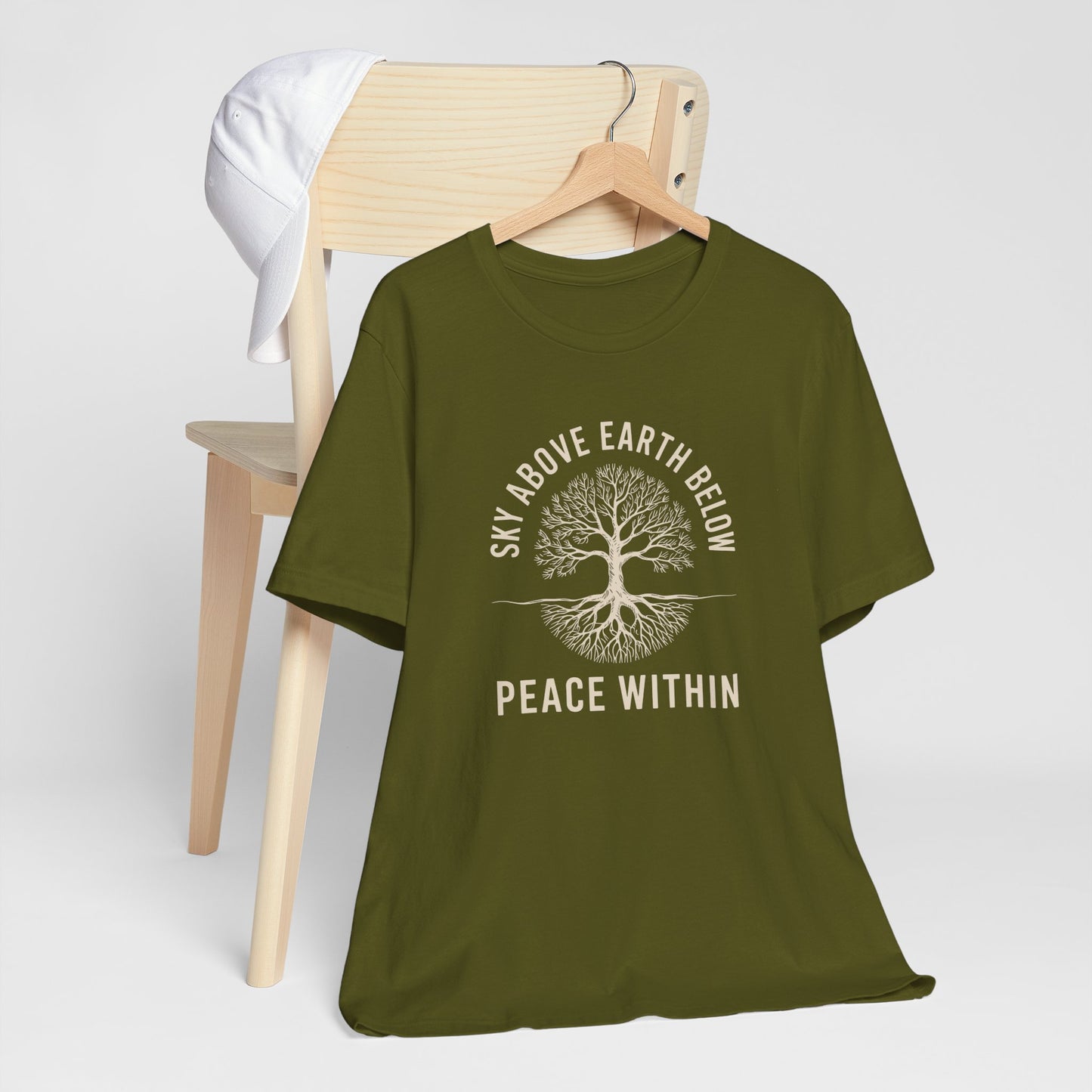 Sky Above Earth Below Peace Within T-Shirt – Grounded Spiritual Women’s Tee