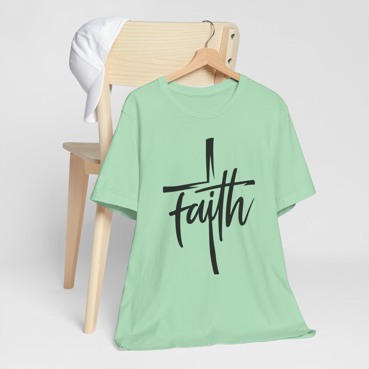 Faith Cross Shirt – Minimalist Christian Graphic Tee for Women