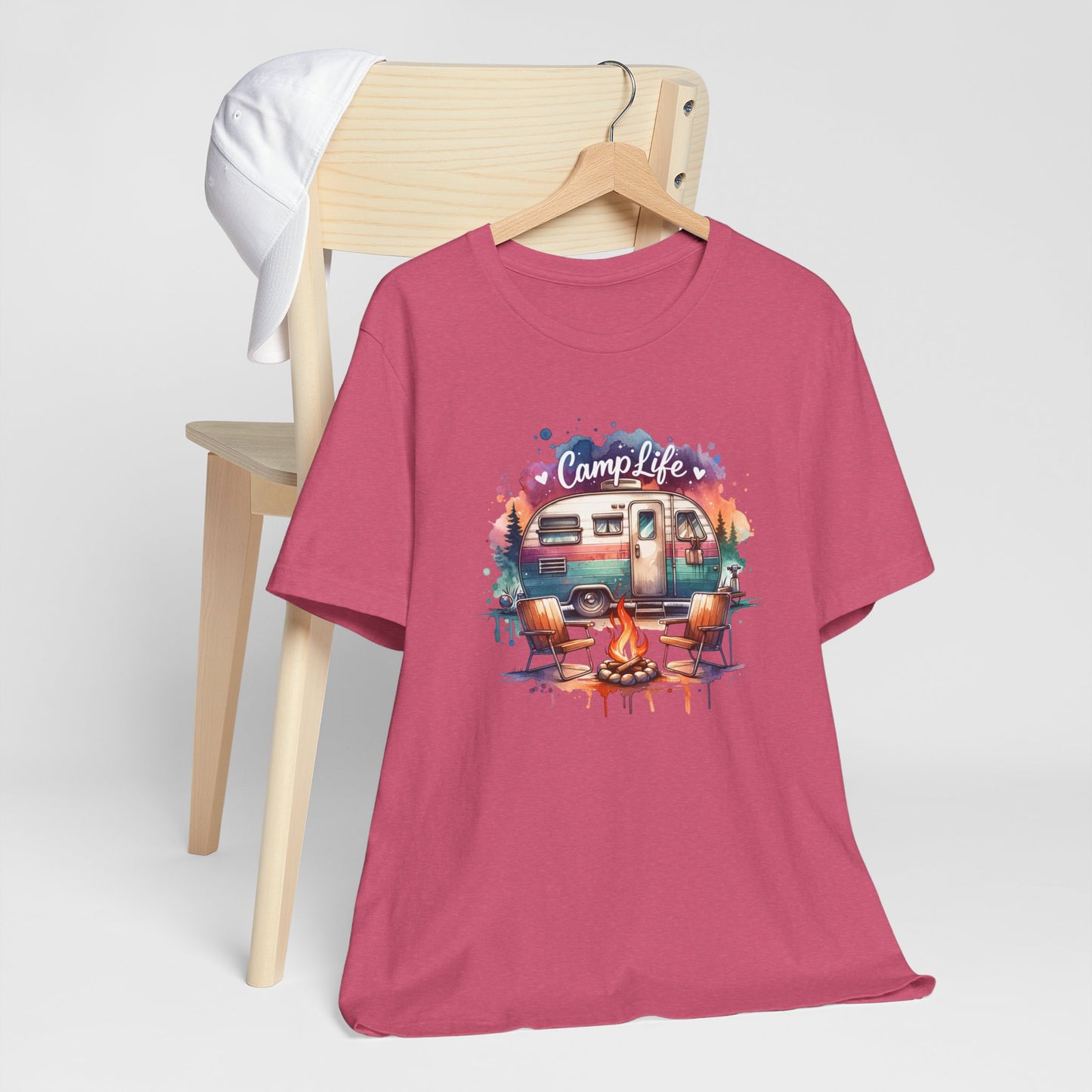 Camp Life Tee – Retro Camper & Campfire T-Shirt