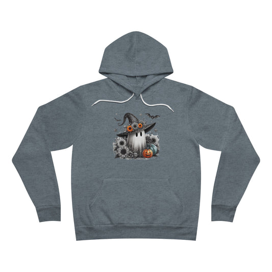 Floral Witch Ghost Halloween Hoodie for Women