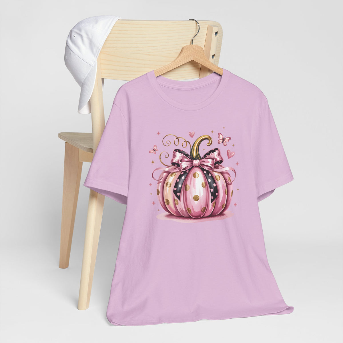 In October We Wear Pink Pumpkin Graphic Tee – Girly Fall Shirt