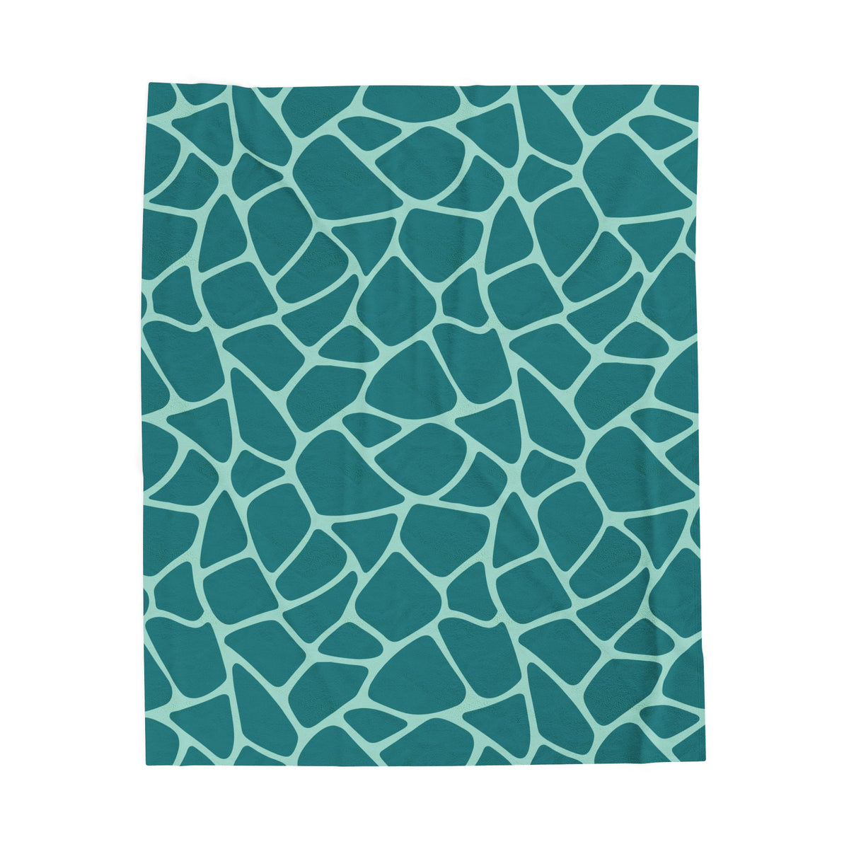 Teal Giraffe Pattern Velveteen Plush Blanket