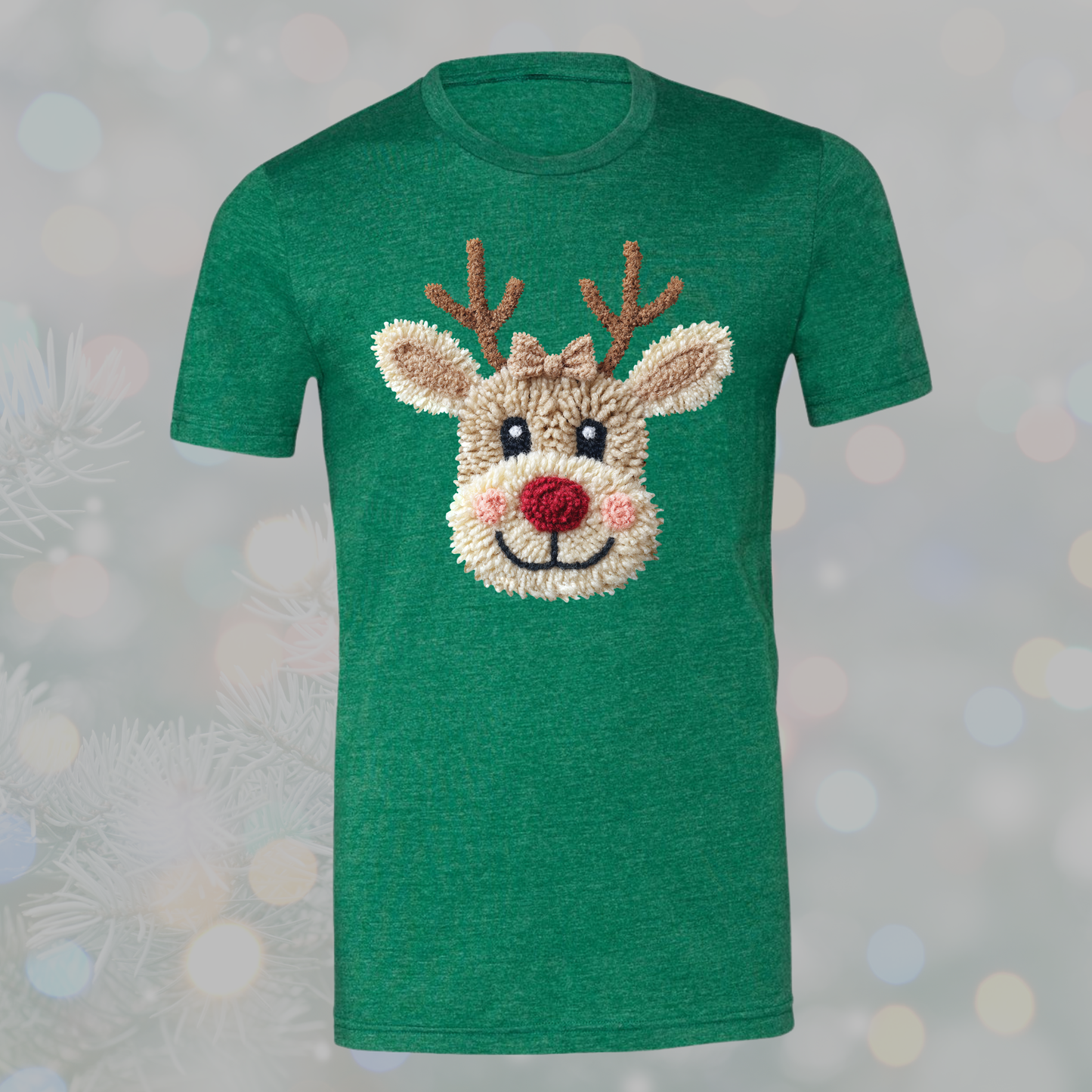 Reindeer Smiles Christmas Tee – Women’s Holiday T-Shirt