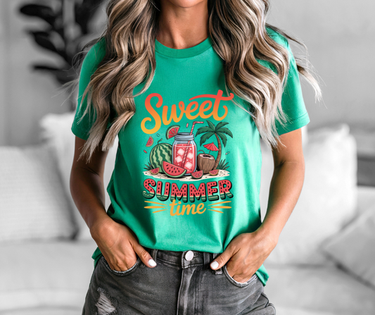Sweet Summertime Shirt with vibrant watermelon-inspired design, perfect for beach and relaxation.