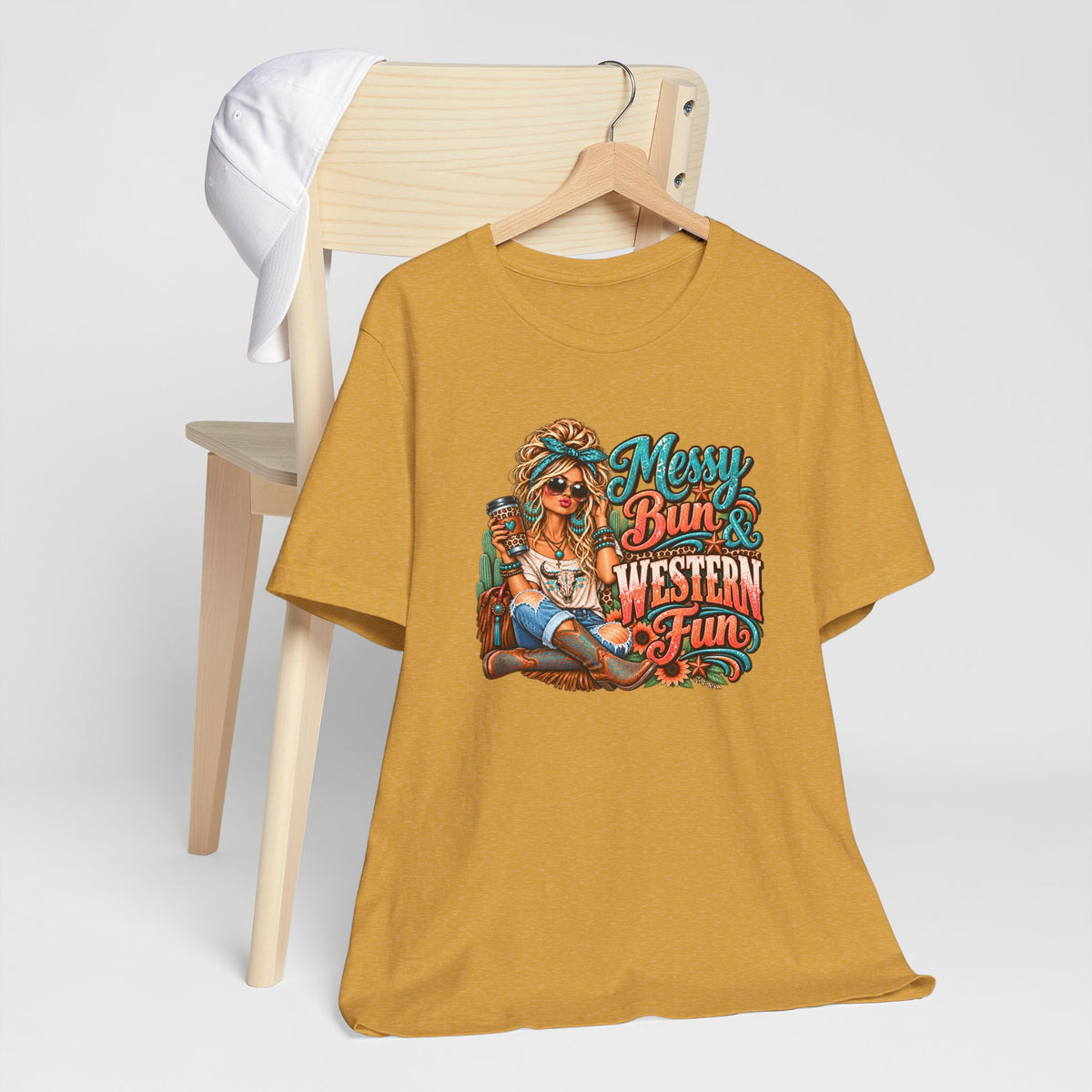 Messy Bun & Western Fun Graphic T-Shirt