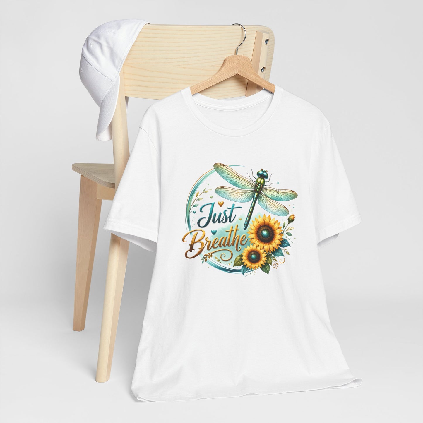 Just Breathe Sunflower Tee – Dragonfly Inspirational Shirt