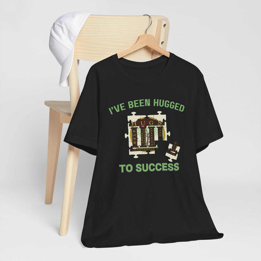 "I've Been Hugged to Success" vintage mech illustration tee in soft breathable cotton with relaxed fit