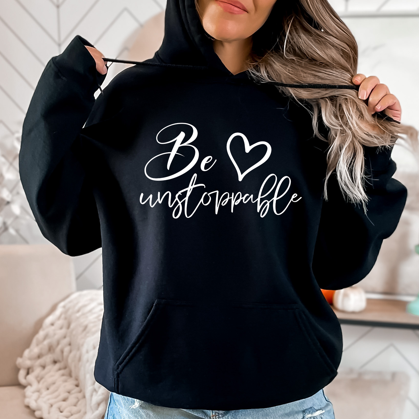 Be Unstoppable Heart Hoodie – Soft, Empowering Women’s Graphic Sweatshirt