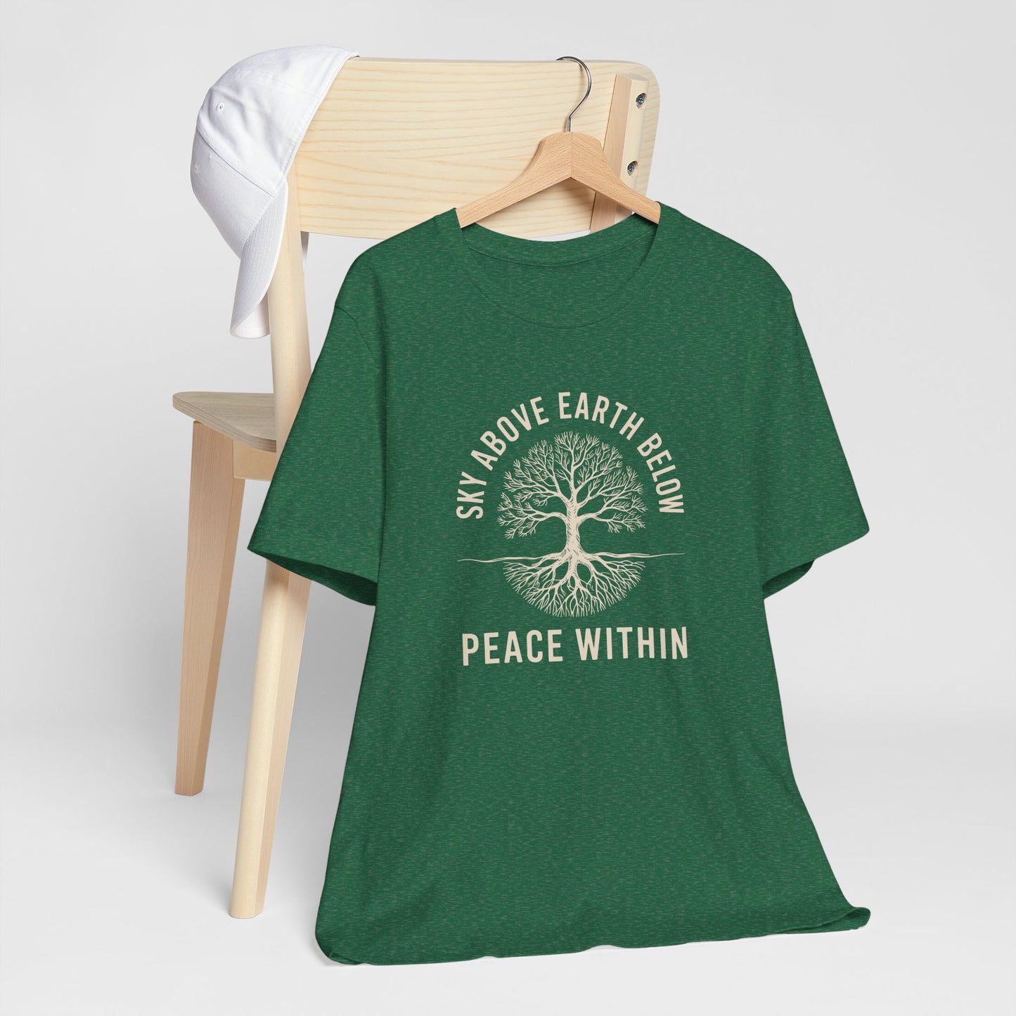 Sky Above Earth Below Peace Within T-Shirt – Grounded Spiritual Women’s Tee