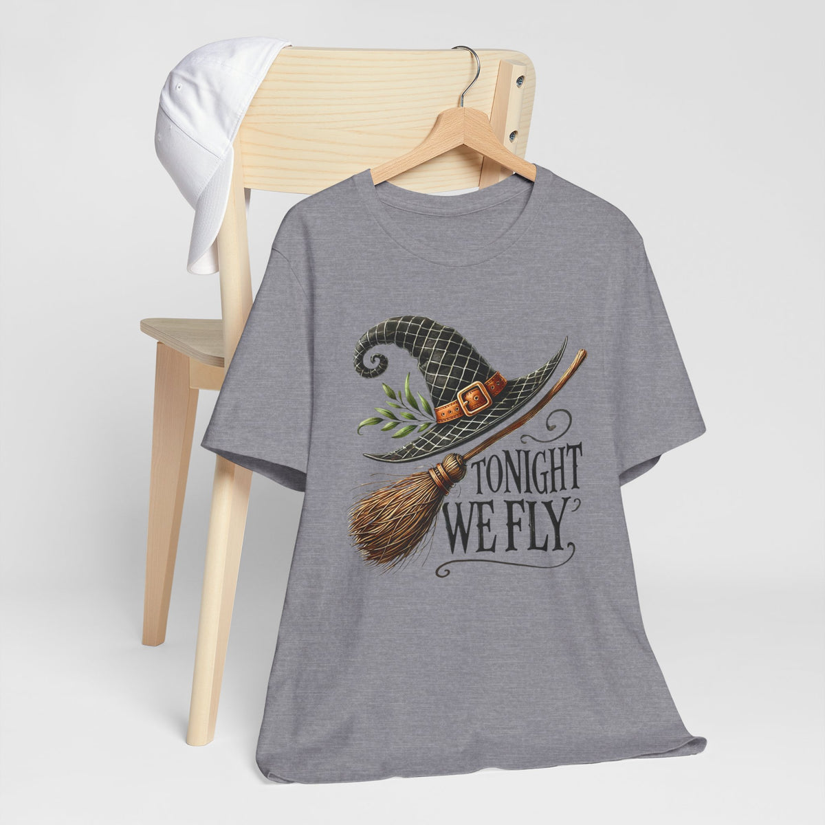 Tonight We Fly Witch Hat & Broom Halloween T‑Shirt