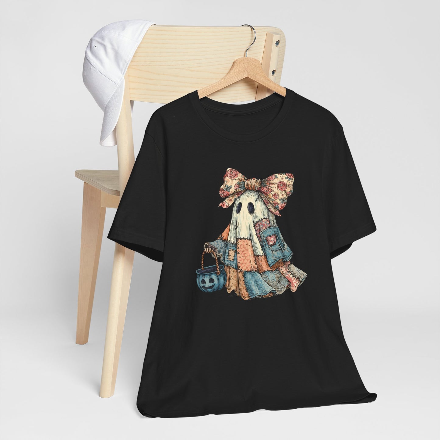 Patchwork Ghost Girl Halloween Tee
