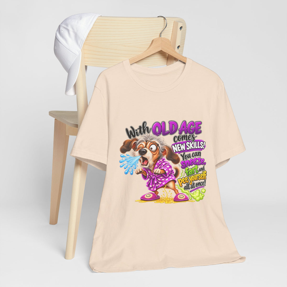 With Old Age Comes New Skills Funny Dog Graphic Tee