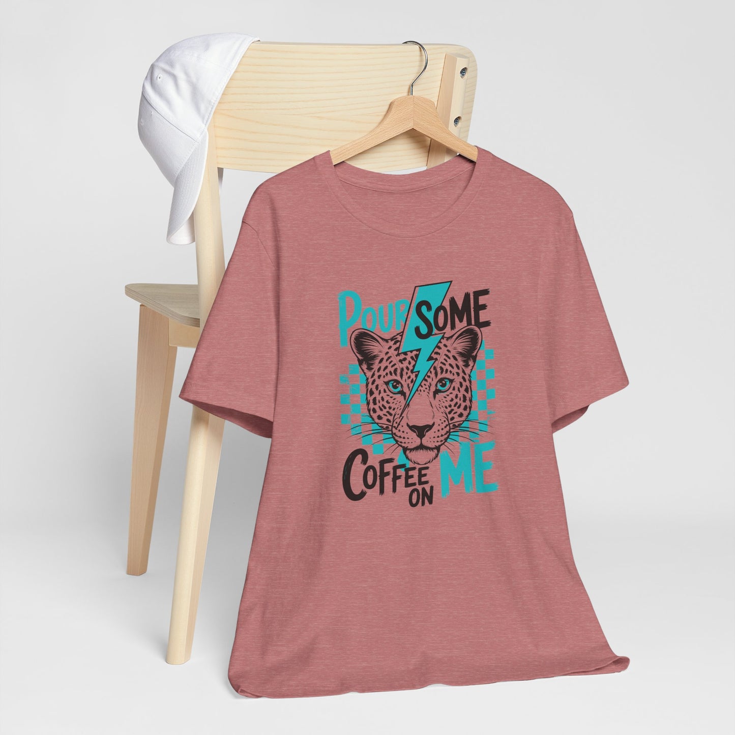 Pour Some Coffee On Me Leopard Graphic Tee