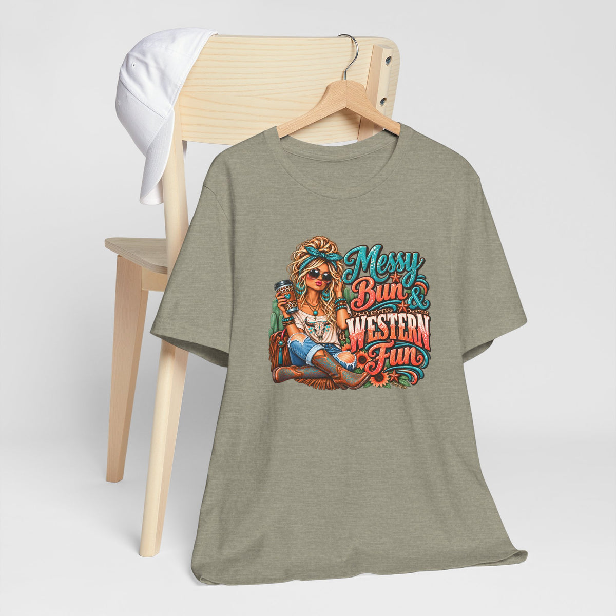 Messy Bun & Western Fun Graphic T-Shirt