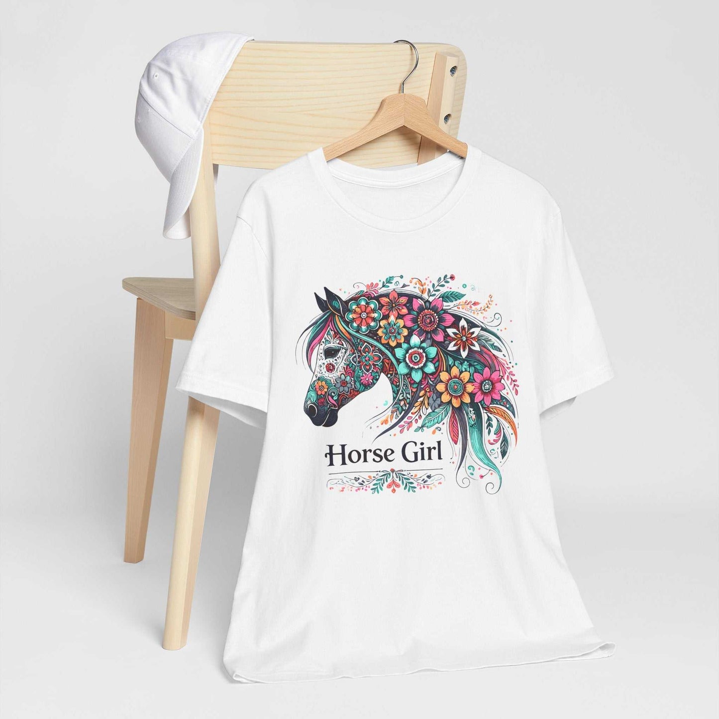 floral horse shirt - white