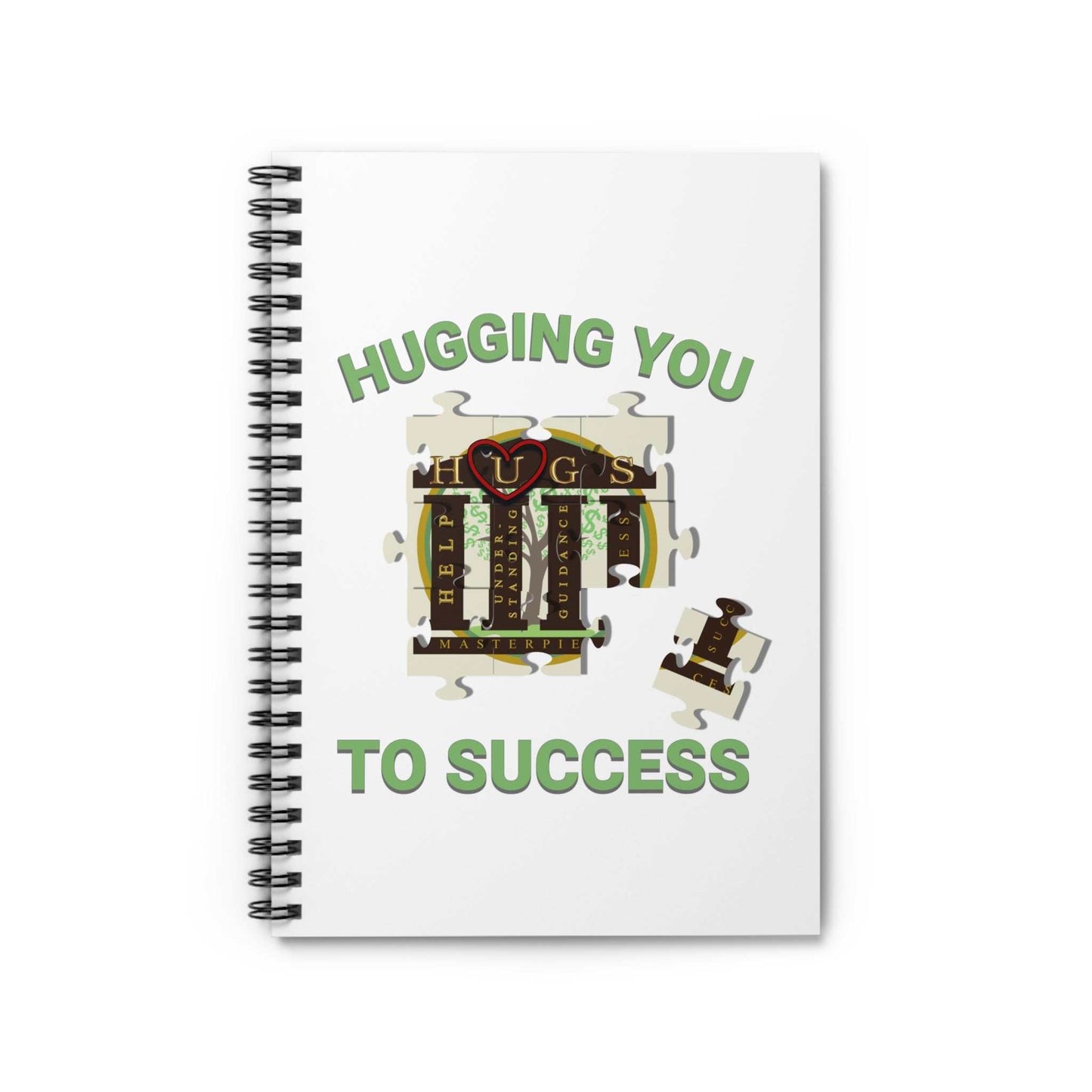 Spiral notebook with ruled lines and durable printed cover, 118 pages, metal spiral binding, 6x8 inches