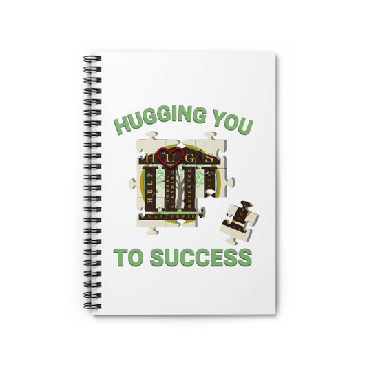 Spiral notebook with ruled lines and durable printed cover, 118 pages, metal spiral binding, 6x8 inches