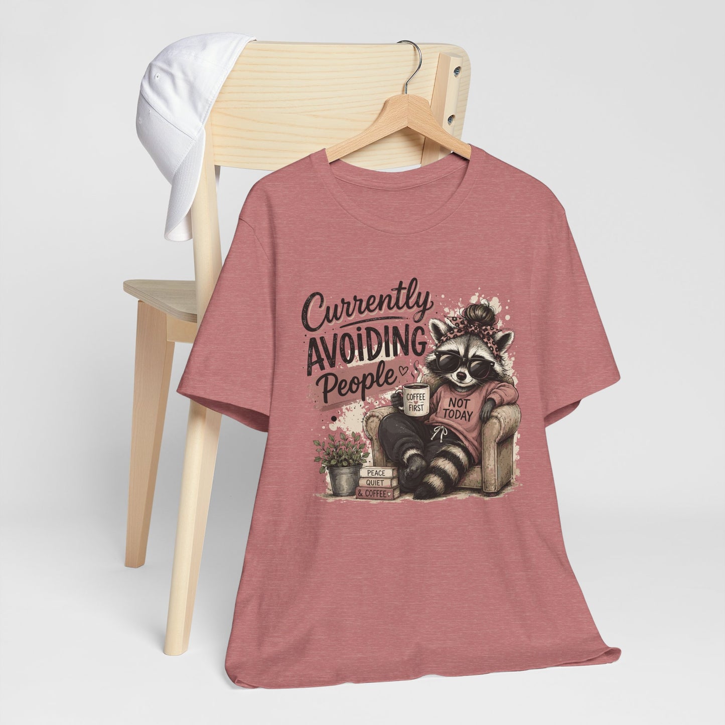 Currently Avoiding People Raccoon Graphic Tee